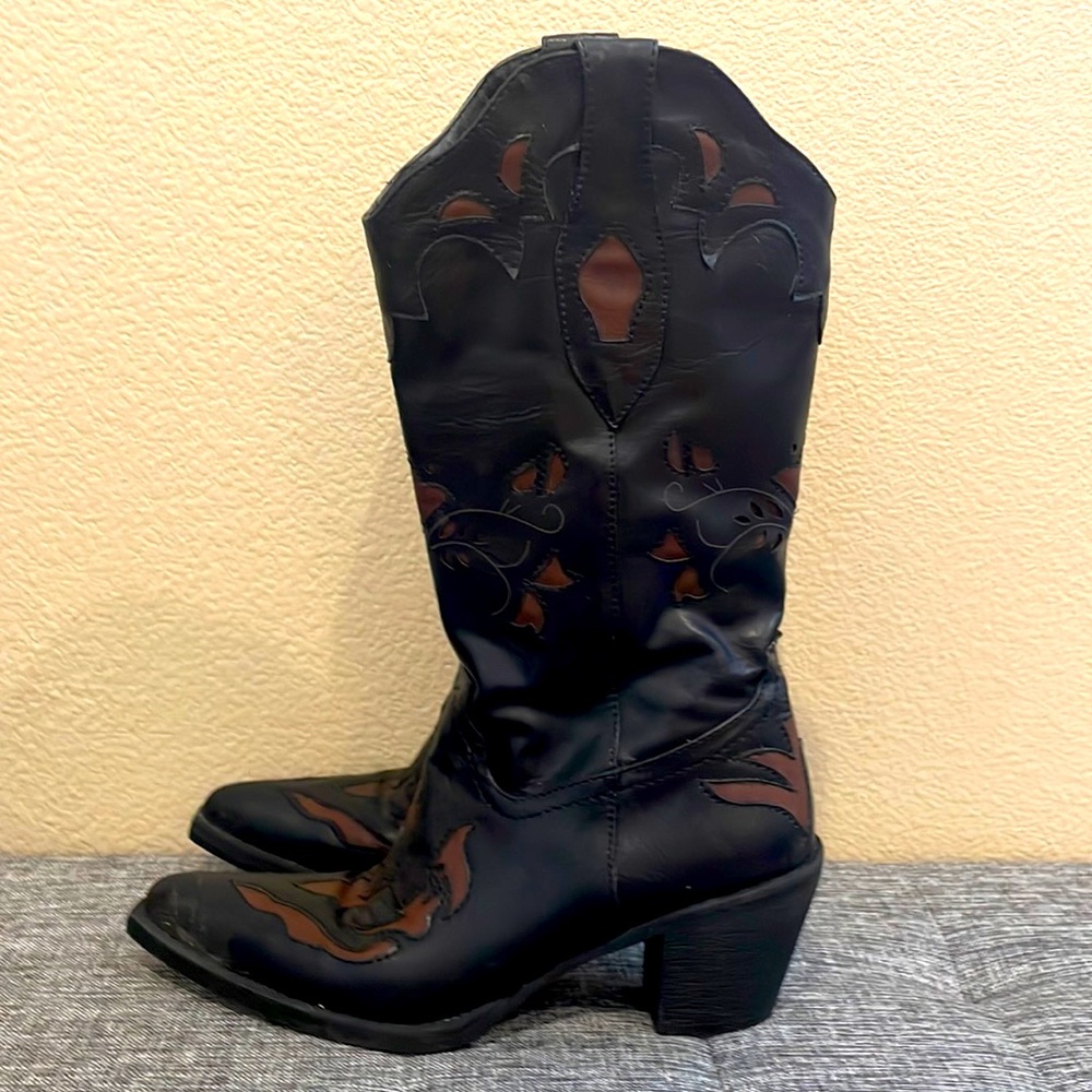 Women’s Roper Boots Size 5 Black/Brown Like New Condition